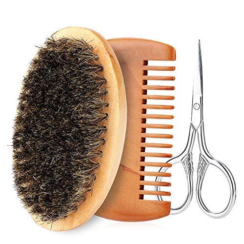 Shaving Brushes for Men Kit, Beard Comb Brush Set for Men Face Massager Groooming Appliance Tool for Mustache Styling Grooming Trimming Shaping(#3)
