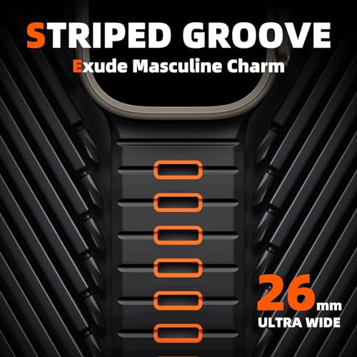 Sport Bands Compatible with Apple Watch Ultra 2/Ultra Band,Compatible with Apple Watch Bands for Men 49mm 45mm 44mm 42mm,Silicone Loop Replacement Strap for iWatch Series 9 8 7 6 5 4 SE 3 2 1