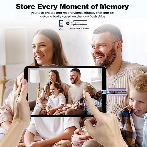 USB Flash Drive 1TB iPhone Memory Stick Storage for Photos and Videos, Flash Thumb Drive Compatible with iPad Android and Computers (Purple)