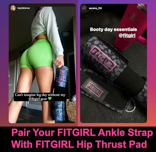 FITGIRL - Ankle Strap for Cable Machines and Resistance Bands, Work Out Cuff Attachment for Home & Gym, Glute Workouts - Kickbacks, Leg Extensions, Hip Abductors, for Women Only
