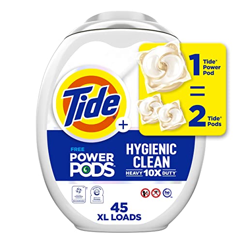 Tide Hygienic Clean Heavy Duty 10x Free Power PODS Laundry Detergent 45 count Unscented For Visible and Invisible Dirt