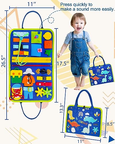 Exorany Busy Board Montessori Toys for 1 2 3 4 Year Old Boys & Girls Birthday Gifts, Sensory Toys for Toddlers 1-3, Educational Travel Toys, Preschool Activities for Learning Fine Motor Skills