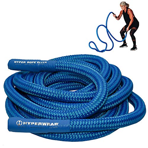 HYPERWEAR Hyper Rope Weighted Short Battle Ropes Exercise Rope Home Gym Battle Rope Anchor Optional Full Size Rope Core Workout in 6ft or Less Space
