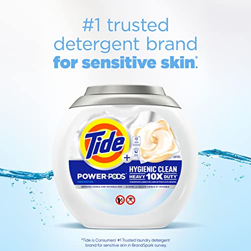 Tide Hygienic Clean Heavy Duty 10x Free Power PODS Laundry Detergent 45 count Unscented For Visible and Invisible Dirt