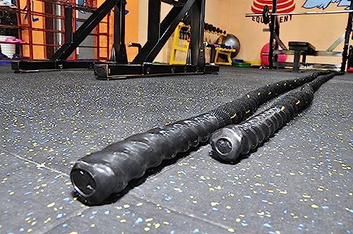Signature Fitness Battle Rope 1.5Inch 2 Inch Diameter Poly Dacron 30 FT, 40 FT, 50 FT Length, Heavy Ropes for Home Gym and Workout