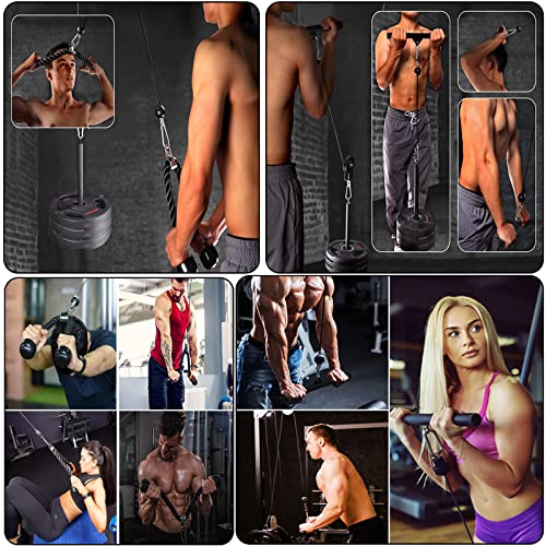 Weight Cable Pulley System Gym Professional Home Gym Equipment Upgraded Fitness LAT for Triceps Pull Down Biceps Curl Back Forearm Shoulder