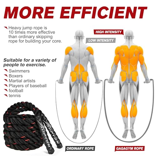 Jump Rope, Weighted Jump Ropes for Men women, 2.8lb 3lb 5lb Heavy Skipping Rope for Exercise, Adult Jumpropes for Home Workout, Improve Strength and Building Muscle,Total Body Workout Equipment
