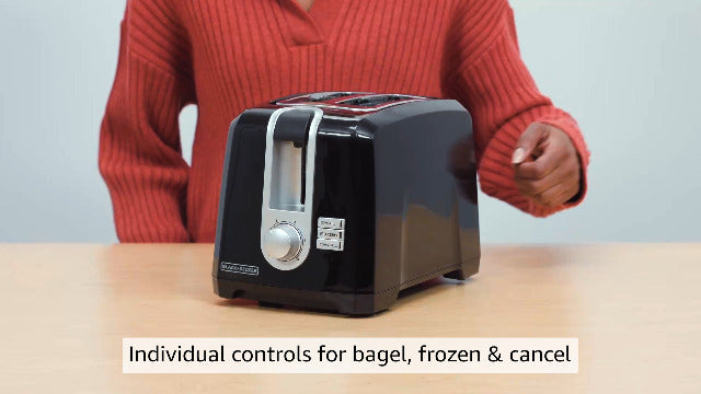 BLACK+DECKER 2-Slice Toaster, T2569B, Extra Wide Slots, 6 Shade Settings, 850 Watts, Crub Tray, Cancel Button