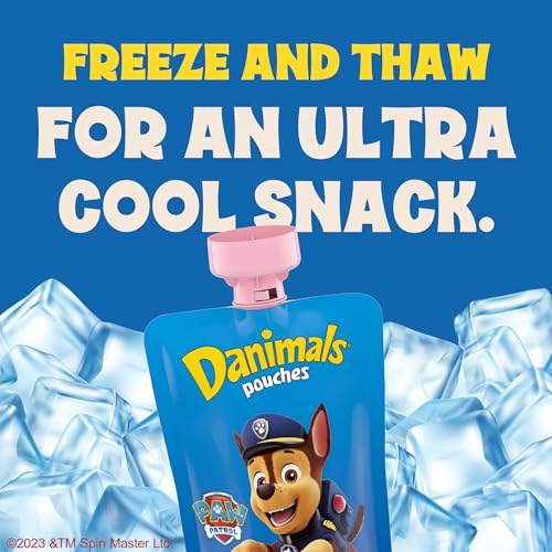 Danimals Squeezables Low Fat Yogurt Pouch, Cotton Candy, Gluten-Free,3.5 Oz, Pack of 4