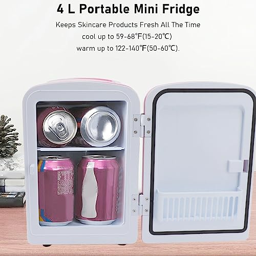Tissting Mini Beauty Fridge 4L Capacity Portable Small Skincare Refrigerator Cosmetic Makeup Cooler Warmer Personal Refrigerator for Home, Office(#8)