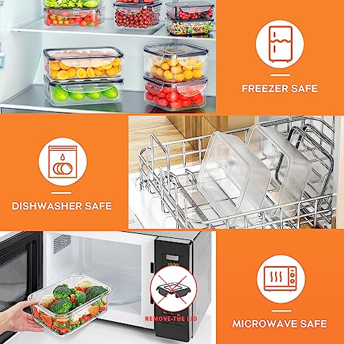 40 PCS Food Storage Containers with Lids Airtight (20 Containers & 20 Lids), Plastic Storage Meal Prep Container-Stackable 100% Leakproof & BPA-Free Organization and Storage Sets, Lunch Containers