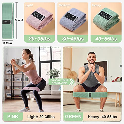 Resistance Bands for Working Out, Booty Bands Exercise Bands for Physical Therapy, Stretch Bands for Booty, Legs, Arm, Whole-Body Fitness, Stretching, Women & Men Workout