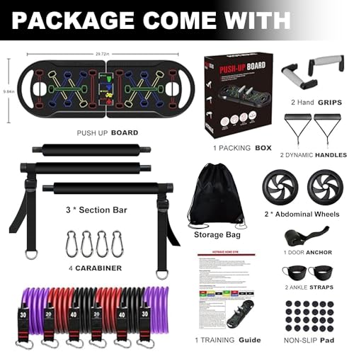 Upgraded Push Up Board, Portable Foldable 20 in 1 Push Up Bar Fitness, Pushups Handles for Floor,Strength Training Equipment at Home Gym