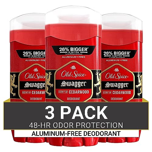 Old Spice Aluminum Free Deodorant for Men, Swagger Scent, 3.8 oz (Pack of 3)