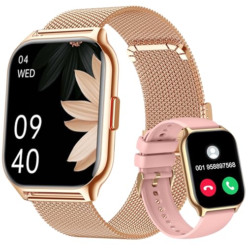 Smart Watch for Women Men(Dial/Answer Calls), 2.0" Fitness Tracker Watch with Heart Rate/Blood Pressure/Blood Oxygen Monitor for Android iOS