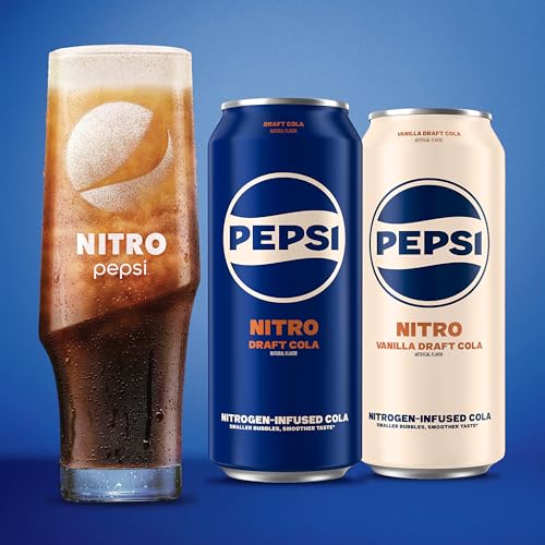 Pepsi Nitro, Draft Cola & Vanilla Draft Cola Variety Pack, 13.65oz Cans (12 Pack)