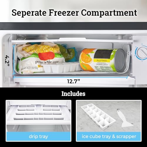 Igloo 3.2 Cu.Ft. Single Door Compact Refrigerator with Freezer - Slide Out Glass Shelf, Perfect for Homes, Offices, Dorms - Platinum