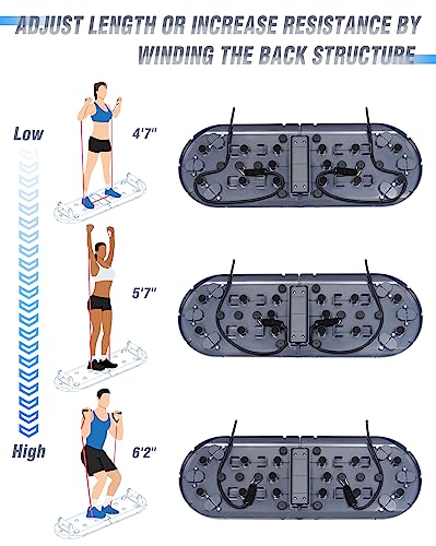 Home Workout Equipment to Help Achieve Fitness Goals, 27-in-1 Portable Gym Exercise Equipment with Compact Push-Up Board, Resistance Bands, Ab Roller Wheel, and Pilates Bar, Master Your Workout