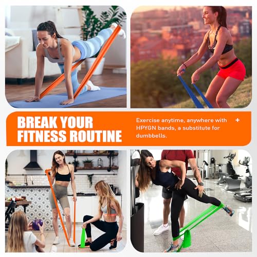 Resistance Bands, Exercise Bands, Physical Therapy Bands for Strength Training, Yoga, Pilates, Stretching, Stretch Elastic Band with Different Strengths, Workout Bands for Home Gym