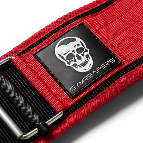Gymreapers Quick Locking Weightlifting Belt for Bodybuilding, Powerlifting, Cross Training - 4 Inch Neoprene with Metal Buckle - Adjustable Olympic Lifting Back Support