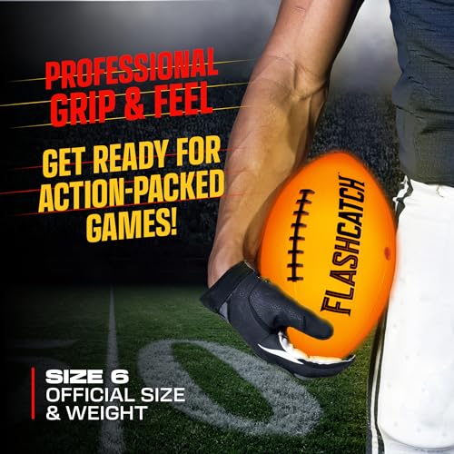 Light Up Football - Glow in the Dark Ball - NO 6 - Outdoor Sports Birthday Gifts for Boys 8-15+ Year Old - Kids Teenage Youth Easter Gift Ideas Activity - Boy Toys Stuff Ages 8 9 10 11 12 13 14 15