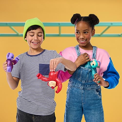 Little Live Pets Hug n' Hang Zoogooz - Mookie Monkey. an Interactive Electronic Squishy Stretchy Toy Pet with 70+ Sounds & Reactions. Stretch, Squish & Link Their Hands Medium