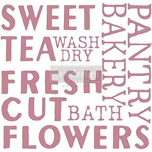 Redesign Decor Clear-Cling Stamps - Sweet Tea for Wall Paint Wall Art Furniture Decorative nightstand Bed Side Stand Large Vanity Table Set Makeup Vanity Dressing Table Computer Desk
