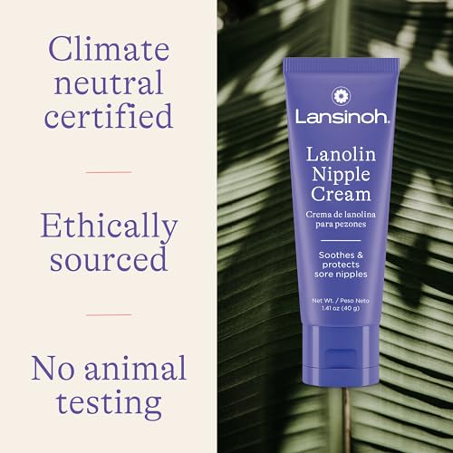 Lansinoh Lanolin Nipple Cream, Safe Nipple Balm for Baby and Mom, Breastfeeding Essentials, 1.41 Ounces