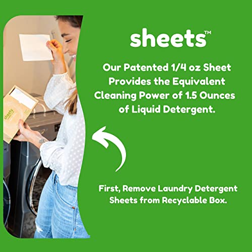 Sheets Laundry Club - US Veteran Owned Company -Laundry Detergent (Up to 100 Loads) 50 Laundry Sheets- Fresh Linen Scent - New Liquid-Less Technology - Lightweight - Easy To Use -