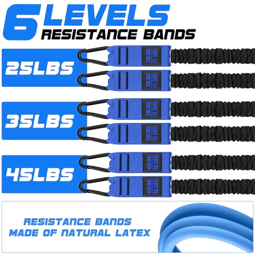 Pilates Bar Kit with Resistance Bands for Working Out, 210lbs Heavy Resistance Bands with Handles, Pilates Equipment with Resistance Band Bar for Men Women, Home Gym Full Body Workout Equipment