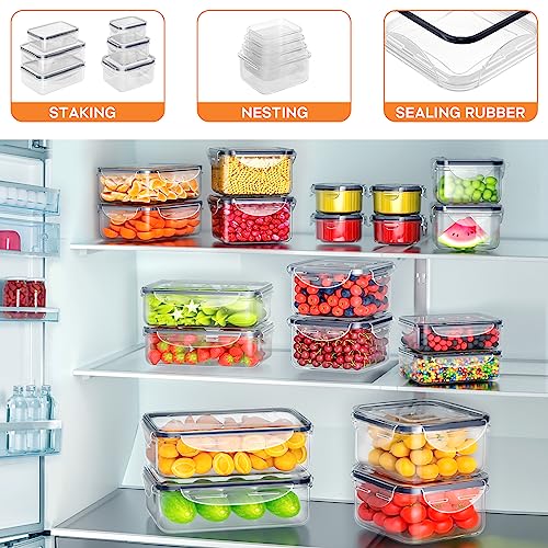 40 PCS Food Storage Containers with Lids Airtight (20 Containers & 20 Lids), Plastic Storage Meal Prep Container-Stackable 100% Leakproof & BPA-Free Organization and Storage Sets, Lunch Containers