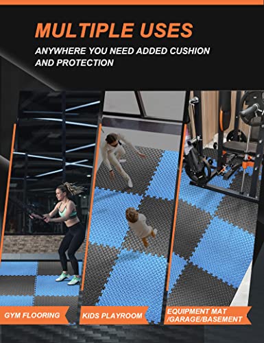 innhom 12/24/48 Tiles Gym Flooring Gym Mats Exercise Mat for Floor Workout Mat Foam Floor Tiles for Home Gym Equipment Garage