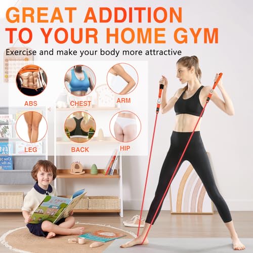 Resistance Bands, 300lbs 360lbs Heavy Exercise Bands with Handles, Resistance Tube Exercise Workout Bands 12 Piece Set, Exercising Bands for Home Working Out Strength Training Equipment