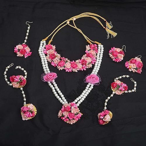 Artificial Jewelry Necklace with Earrings for Women/Girls - Fashion Jewellery Set for Wedding Party