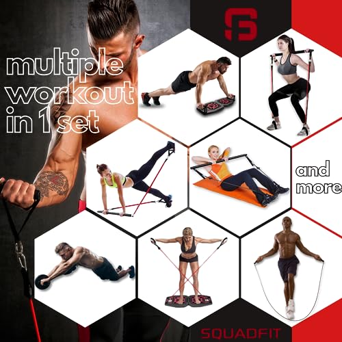 SquadFit Push Up Board & Fitness Kit - Home Gym Set