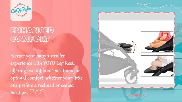 Baby Leg Rest with Padded Cover Compatible with Babyzen YOYO Stroller Footrest 12.5 Inch Long Extend Infant Pram Footboard Provide Additional Comfort in Stroller - Black