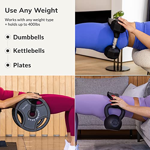Exercise Hip Thrust Belt, Easy to Use with Dumbbells, Kettlebells, or Plates, Slip-Resistant Padding that Protects Your Hips for the Gym, Home Workouts, or On the Go