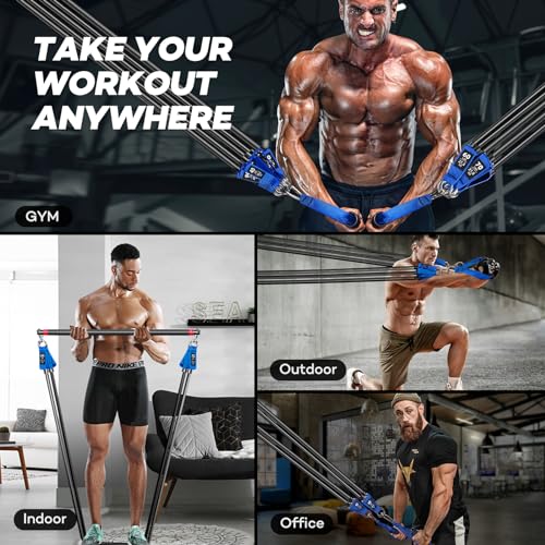 Heavy Resistance Bands for Working Out, Workout Bands, Exercise Bands with Door Anchor, Handles, Carry Bag, Legs Ankle Straps for Resistance Training, Physical Therapy, Home Workouts