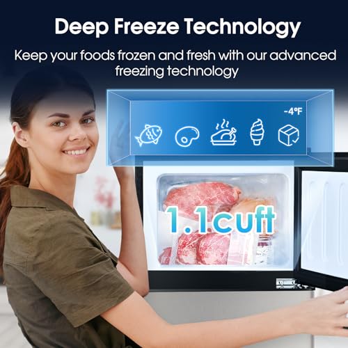 3.2 Cu.Ft Mini Fridge with Freezer, 2 Door Compact Refrigerator, Small Fridge with 7 Level Thermostat & LED Light, Small Refrigerator with Freezer for Bedroom, Office, Dorm, Silver