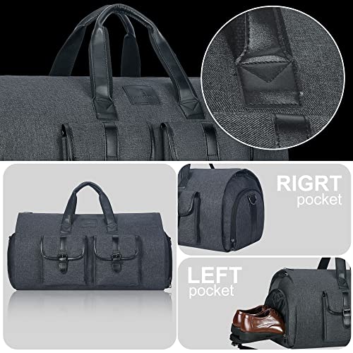 UNIQUEBELLA Carry-on Garment Bag Large Duffel Bag Suit Travel Bag Weekend Bag Flight Bag with Shoe Pouch for Men Women Age: Over 6 Years Old