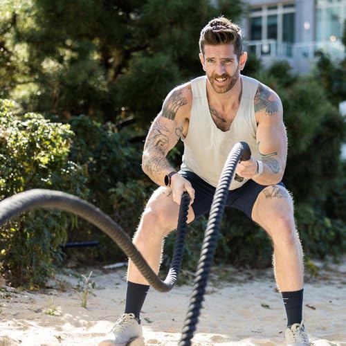 Titan Fitness Battle Rope 40ft x 2in, Poly Dacron Heavy Rope for Home Gym Conditioning Workouts, Cross-Train, Strength Training Exercises