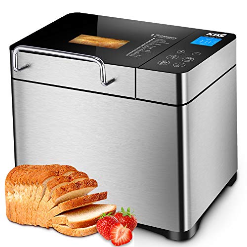 KBS Pro Stainless Steel Bread Machine, 2LB 17-in-1 Programmable XL Bre