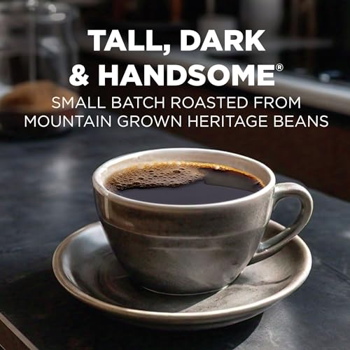 Maud's Dark Roast Coffee Pods, 100 ct | Tall, Dark & Handsome Coffee Blend | 100% Arabica Dark Roast Coffee | Solar Energy Produced Recyclable Pods Compatible with Keurig K Cups Maker