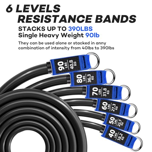 Heavy Resistance Bands for Working Out, Workout Bands, Exercise Bands with Door Anchor, Handles, Carry Bag, Legs Ankle Straps for Resistance Training, Physical Therapy, Home Workouts