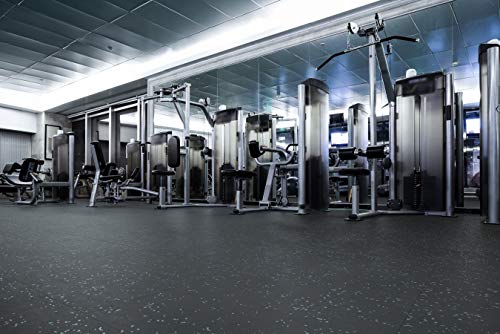 Genaflex Pro Heavy Duty Thick Rubber Gym Floor Tiles High Density Shock Absorbent Laminated Deadlift Mats - 1" Thick X 20" W X 20" L - 2.7 Sq. Ft.