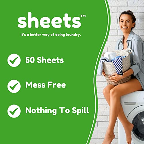 Sheets Laundry Club - US Veteran Owned Company -Laundry Detergent (Up to 100 Loads) 50 Laundry Sheets- Fresh Linen Scent - New Liquid-Less Technology - Lightweight - Easy To Use -