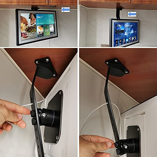 Under-Cabinet Mount， for Amazon Echo Show 15，Keeps Echo Off The Counter and Turns Side to Side，Ceiling or Under-Cabinet Mount Black 026-01