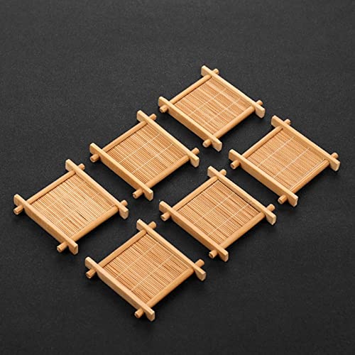 Cup Coasters 1pc Heat Insulation Saucer Bamboo Tea Cup Mat Trays Coaster Placemat Cup Tablewear Holder Dish Pot Pads Home Kitchen Accessories