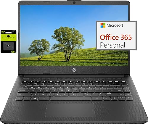 HP Newest 14" Ultral Light Laptop for Students and Business, Intel Quad-Core N4120, 8GB RAM, 192GB Storage(64GB eMMC+128GB Micro SD), 1 Year Office 365, Webcam, HDMI, WiFi, USB-A&C, Win 11 S