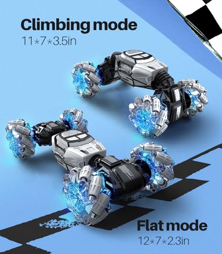 Remote Control Car, 4WD Gesture Sensing RC Stunt Car Toys, 2.4GHz 360°Spinning Multiple Terrains Hand Controlled RC Cars Crawler for Boys Girls 8-12 Christmas